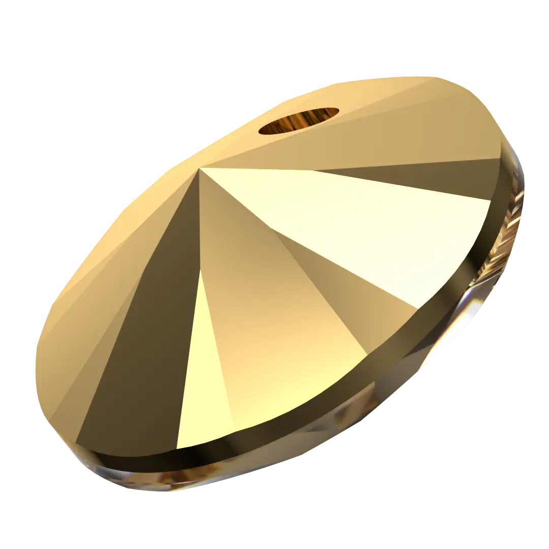 Swarovski Pendants Xilion Round (6428) Crystal Aurum X2