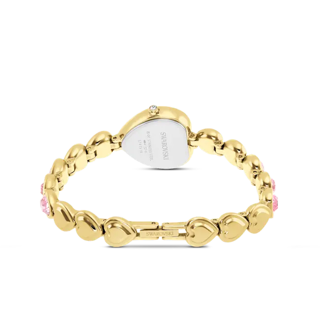 Swarovski Idyllia Heart Watch Crystal Bracelet Pink Gold-Tone Finish
