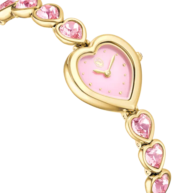 Swarovski Idyllia Heart Watch Crystal Bracelet Pink Gold-Tone Finish