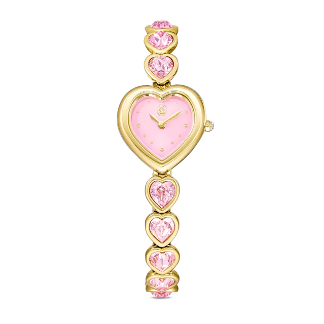 Swarovski Idyllia Heart Watch Crystal Bracelet Pink Gold-Tone Finish