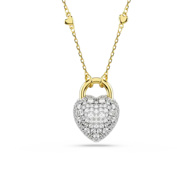 Swarovski Idyllia Pendant Mixed Cuts Heart White Gold-Tone Plated