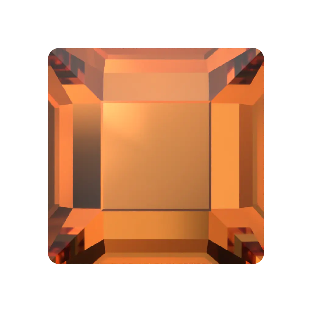Serinity Hotfix Flat Back Crystals Square (2400) Dark Orange