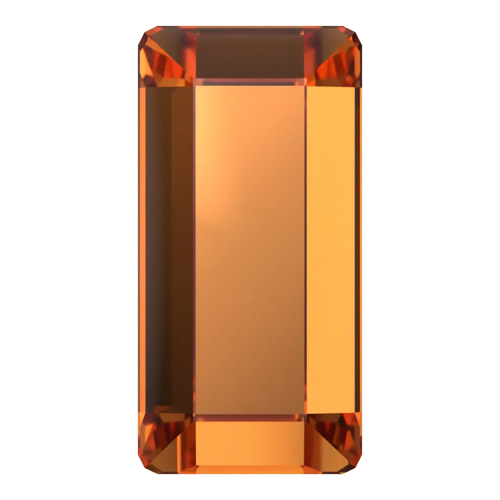 Serinity Hotfix Flat Back Crystals Baguette (2510) Dark Orange