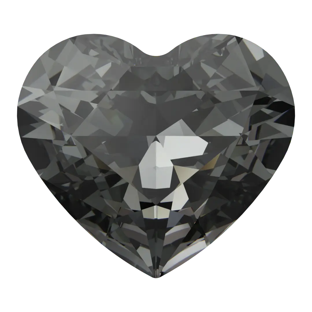 Swarovski Fancy Stones Forever Heart (4815) Crystal Silver Night UNFOILED
