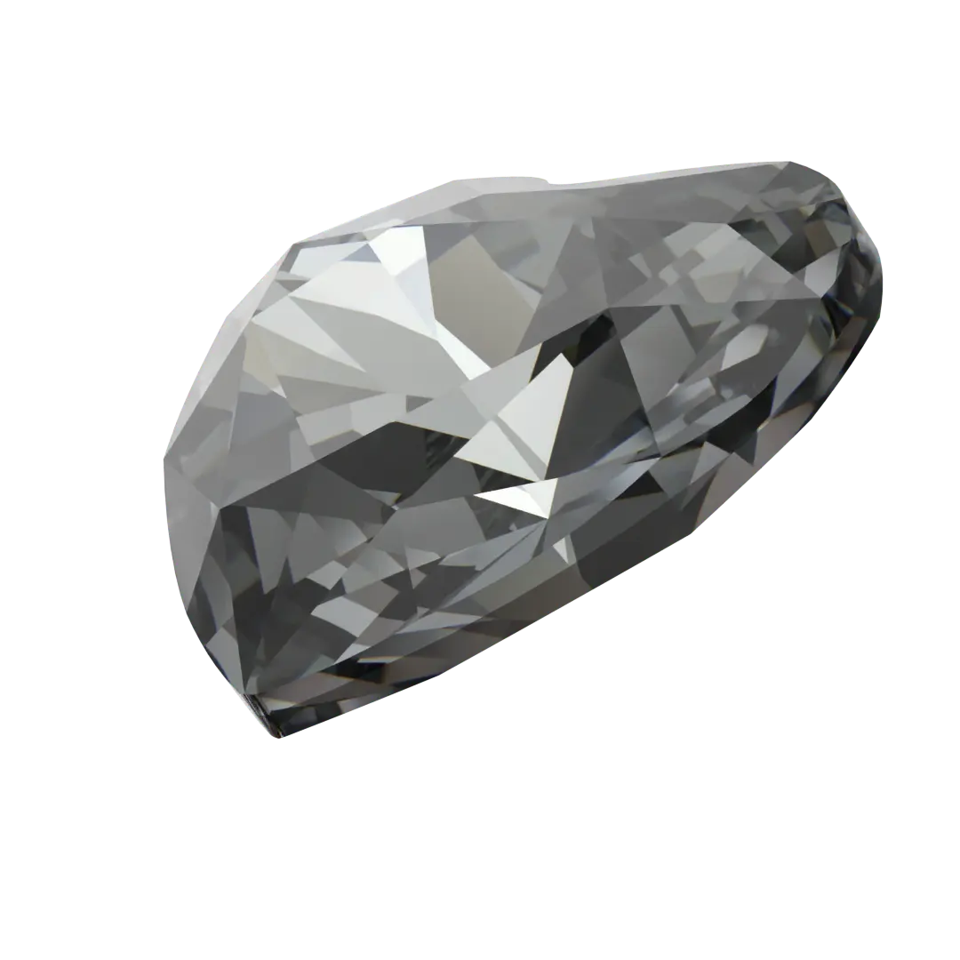 Swarovski Fancy Stones Forever Heart (4815) Crystal Silver Night UNFOILED