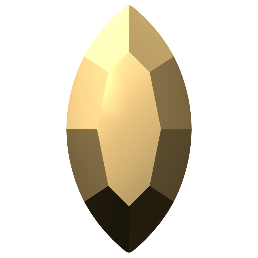 Serinity Flat Back Crystals Non Hotfix Navette (2200) Crystal Aurum