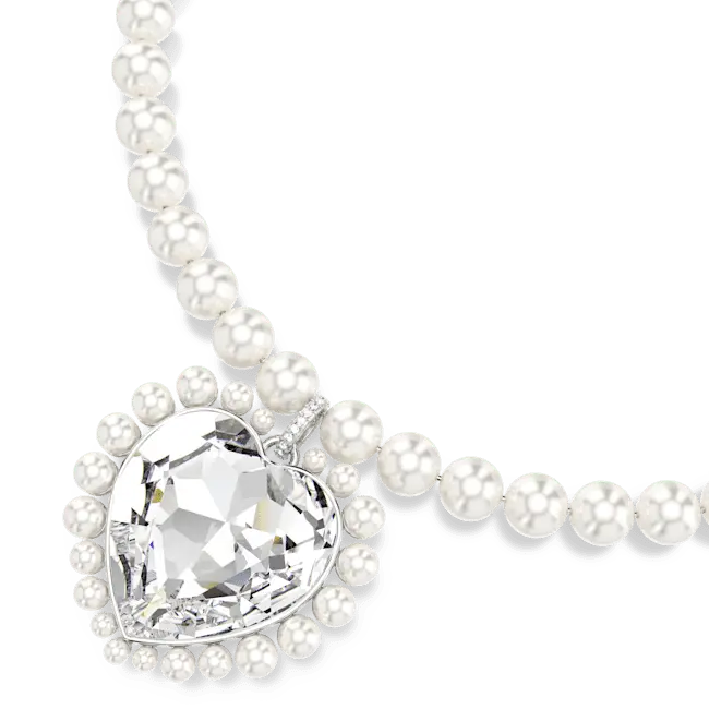 Ariana Grande x Swarovski Necklace Crystal Pearl Heart Cut Ariana Grande x Swarovski Necklace Crystal Pearl Heart Cut