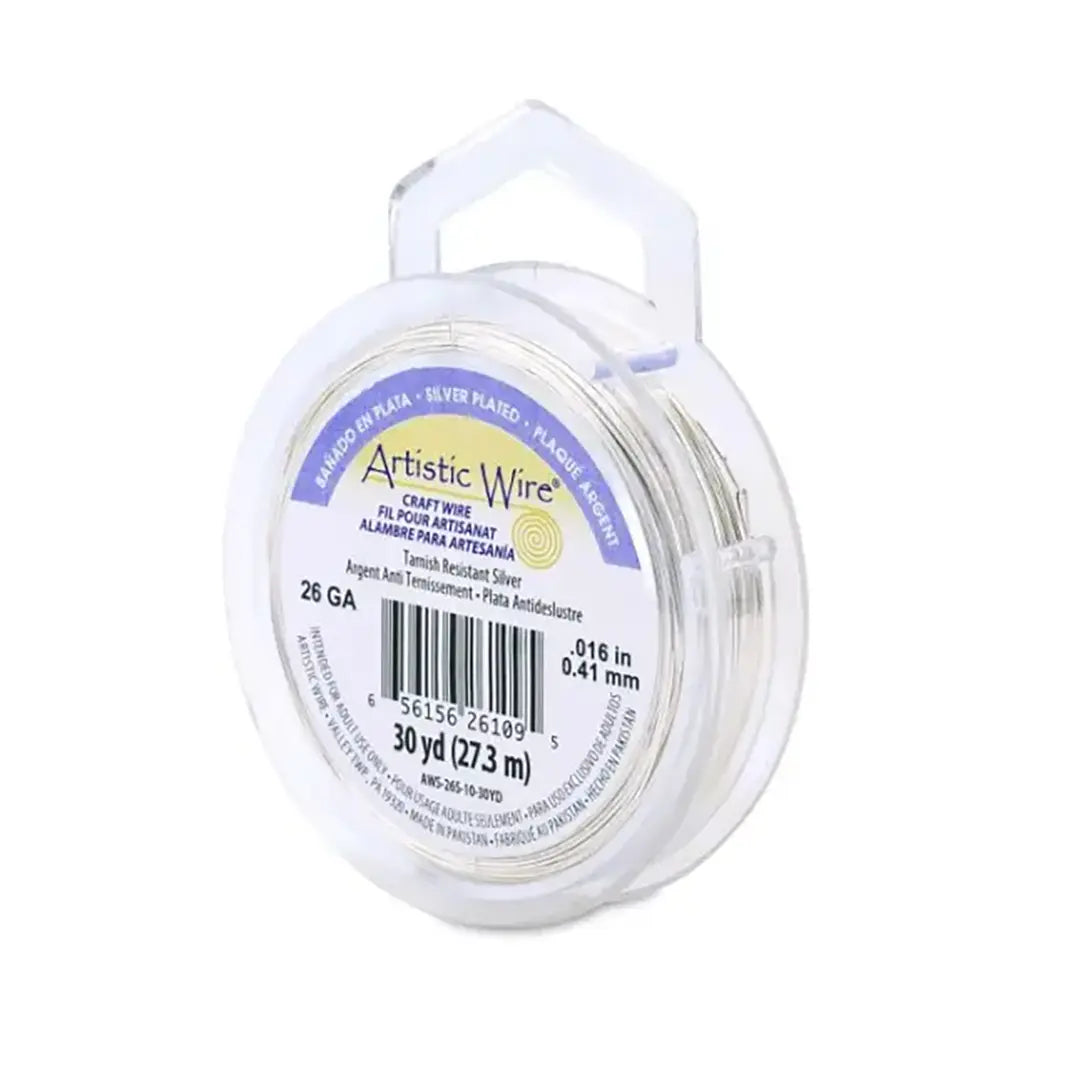 Artistic Wire 24, 26 & 28 Gauge Non Tarnish Silver - Bluestreak Crystals