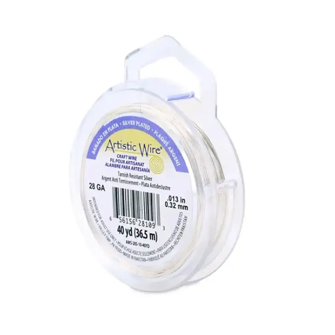 Artistic Wire 24, 26 & 28 Gauge Non Tarnish Silver - Bluestreak Crystals