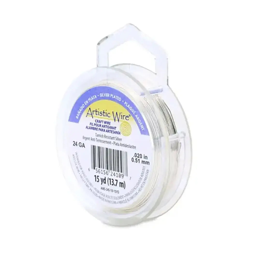 Artistic Wire 24, 26 & 28 Gauge Non Tarnish Silver - Bluestreak Crystals