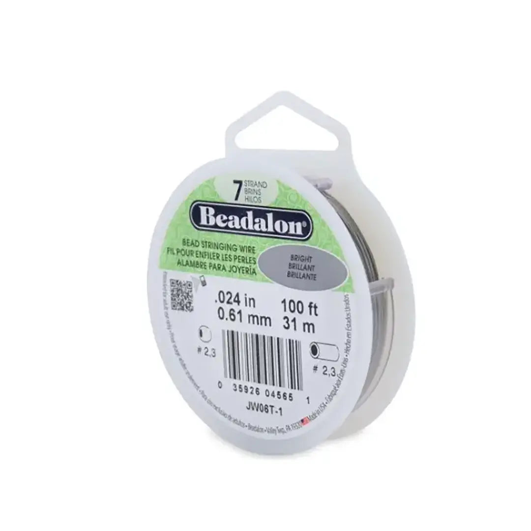 Beadalon 7 Strand Stainless Steel Wire 0.024" (0.60mm) - Bluestreak Crystals