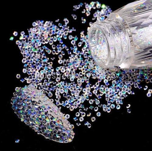 Silver Blue PREMIUM CRYSTALS for NAILS Pixie Dust Micro Zircon