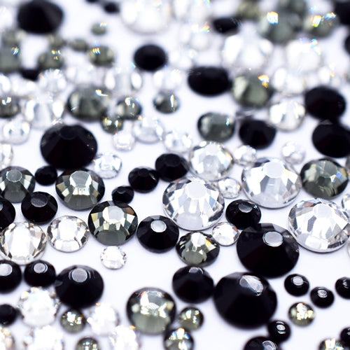 Estella Flat Back Crystals Non Hotfix Mix Jet Diamond - Bluestreak Crystals