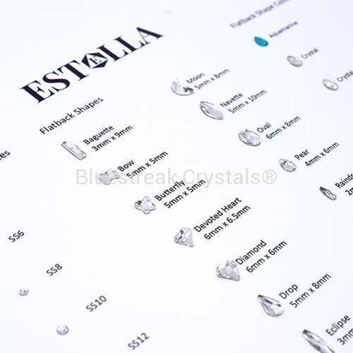 Estella Flat Back Rhinestones Colour Chart-Estella Colour Chart-Bluestreak Crystals