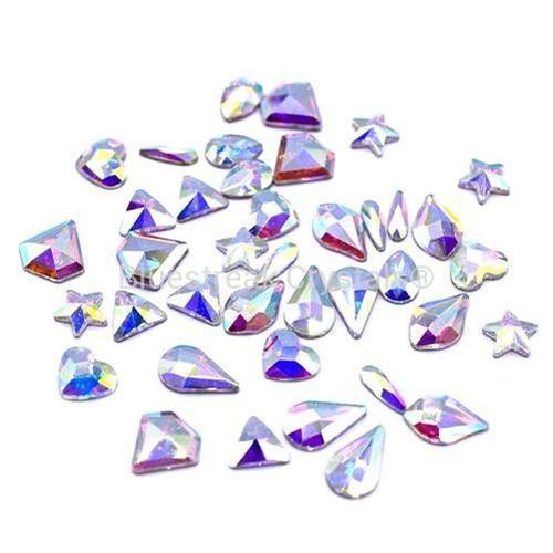 Estella Flat Back Rhinestones Non Hotfix Mix Shapes Crystal AB-Estella Flatback Rhinestones Crystals (Non Hotfix)-Bluestreak Crystals