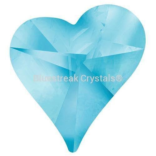 Estella Flat Back Shaped Rhinestones Non Hotfix Devoted Heart Aquamarine-Estella Flatback Rhinestones Crystals (Non Hotfix)-6.5x6mm - Pack of 10-Bluestreak Crystals