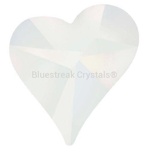 Estella Flat Back Shaped Rhinestones Non Hotfix Devoted Heart Neon White-Estella Flatback Rhinestones Crystals (Non Hotfix)-6.5x6mm - Pack of 10-Bluestreak Crystals