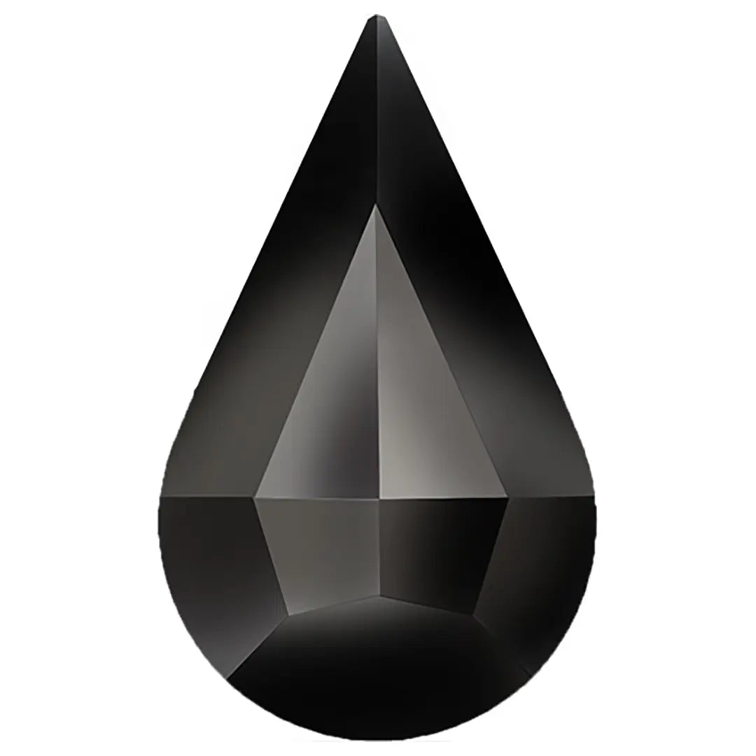 Estella Flat Back Shaped Rhinestones Non Hotfix Drop Jet - Bluestreak Crystals