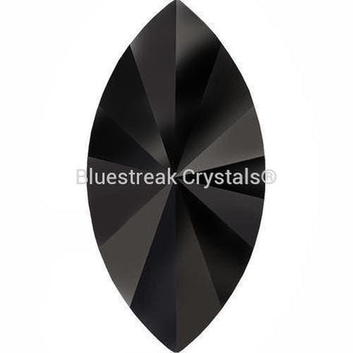Estella Flat Back Shaped Rhinestones Non Hotfix Navette Jet-Estella Flatback Rhinestones Crystals (Non Hotfix)-10x5mm - Pack of 10-Bluestreak Crystals