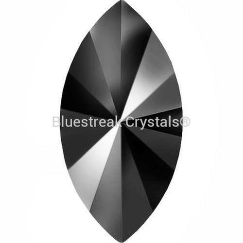 Estella Flat Back Shaped Rhinestones Non Hotfix Navette Jet Hematite-Estella Flatback Rhinestones Crystals (Non Hotfix)-10x5mm - Pack of 10-Bluestreak Crystals