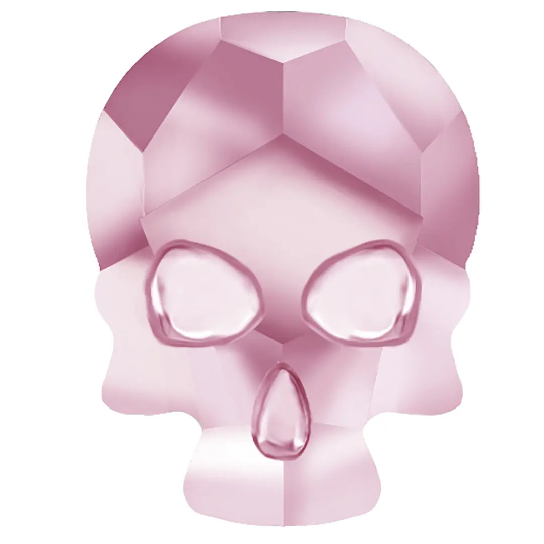 Estella Flat Back Shaped Rhinestones Non Hotfix Skull Light Rose - Bluestreak Crystals