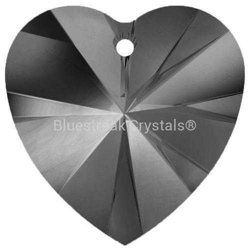 Estella Pendants Heart Crystal Silver Night-Estella Pendants-8mm - Pack of 10-Bluestreak Crystals
