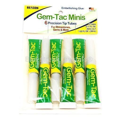 Gem-Tac Glue 5ml Tube-Glue-Pack of 6-Bluestreak Crystals