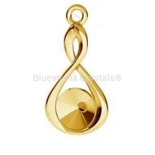 Gold Plated (24k) Infinity Pendant Setting for Rivoli Chatons-Findings For Jewellery-20mm - Pack of 1-Bluestreak Crystals