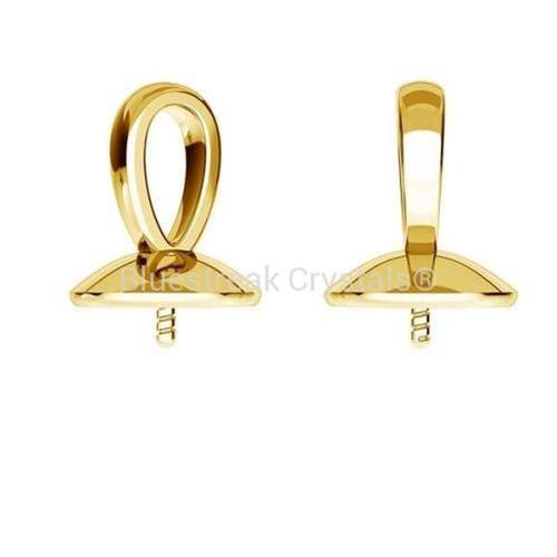 Gold Plated (24k) Simple Bail for Half Drilled 10mm-Findings For Jewellery-10mm - Pack of 1-Bluestreak Crystals