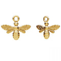 Gold Plated (24k) Sterling Silver Bee Charm - Bluestreak Crystals