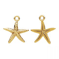 Gold Plated (24k) Sterling Silver Starfish Charm - Bluestreak Crystals