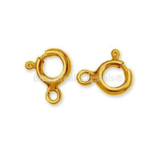 Gold Plated Bolt Ring Clasp-Findings For Jewellery-6mm - Pack of 10-Bluestreak Crystals