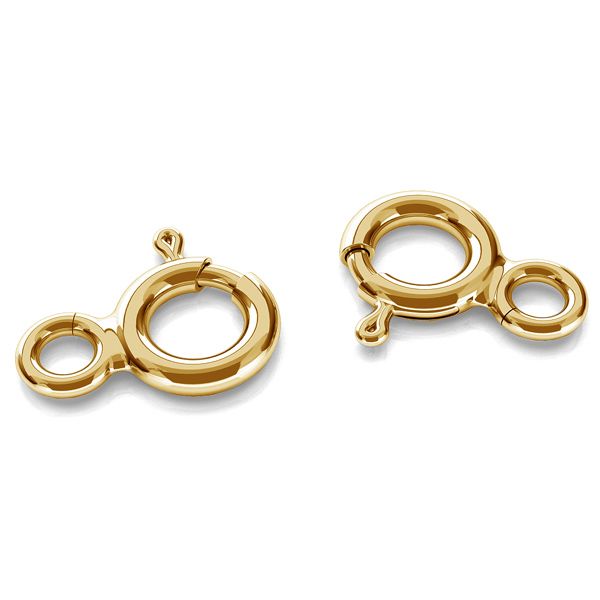 Gold Plated Bolt Ring Clasp - Bluestreak Crystals