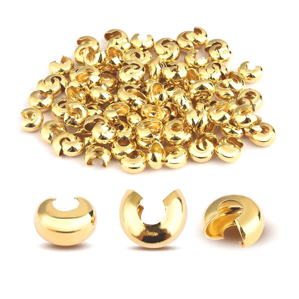 Gold Plated Crimp Covers Jewellery Findings