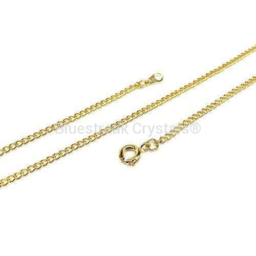 Gold Plated Curb Chains-Findings For Jewellery-16 inch - Pack of 1-Bluestreak Crystals
