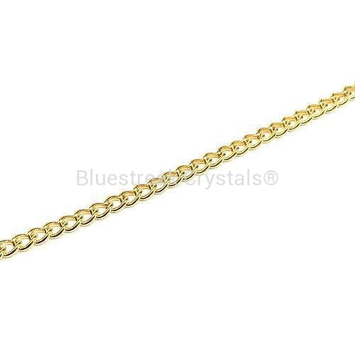 Gold Plated Curb Chains-Findings For Jewellery-Bluestreak Crystals
