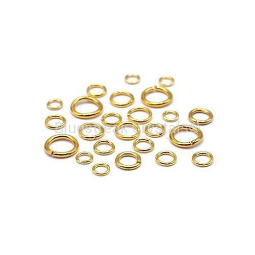 Gold Plated Open Round Jump Rings-Findings For Jewellery-Bluestreak Crystals