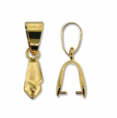 Gold Plated Pear Pinch Bail - Bluestreak Crystals