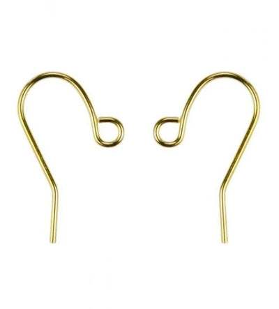 Gold Plated Shepherds Crook Earwires - Bluestreak Crystals