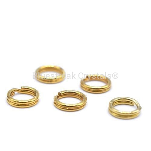 Gold Plated Split Rings-Findings For Jewellery-5.8mm - Pack of 50-Bluestreak Crystals