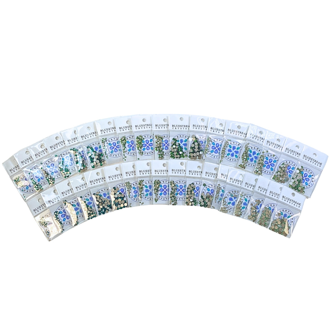 Serinity Flat Back Crystals Non Hotfix Green Collection