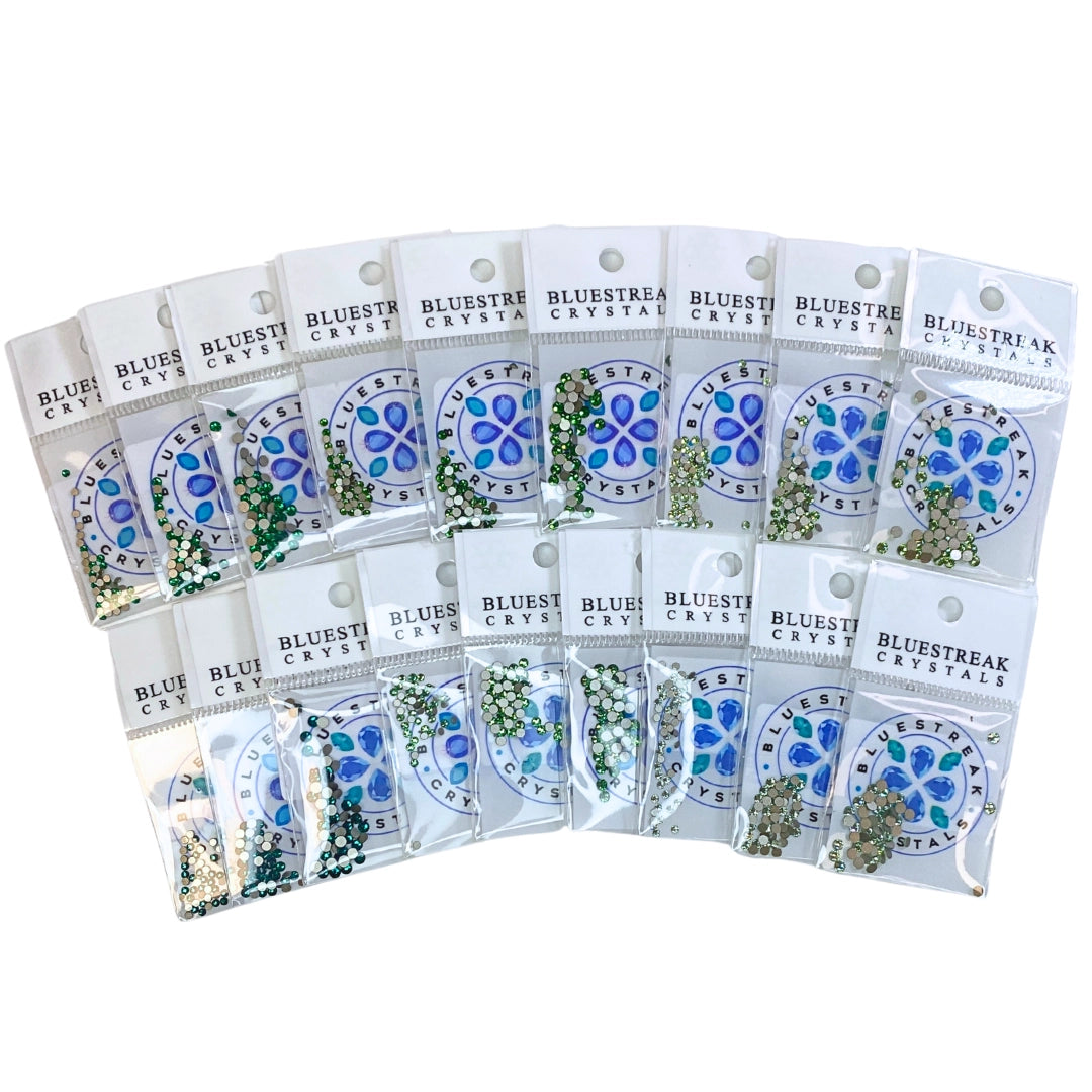 Serinity Flat Back Crystals Non Hotfix Green Collection