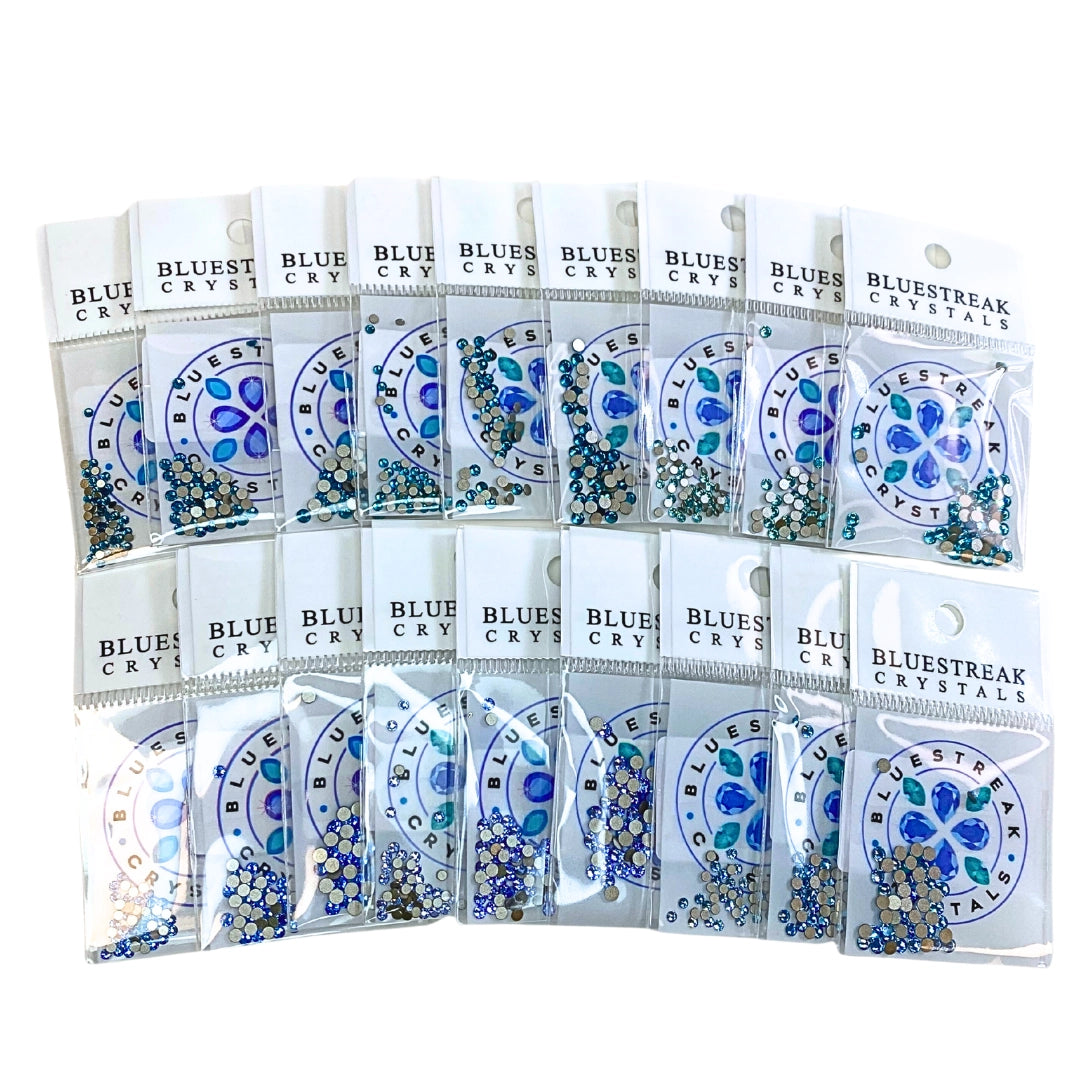 Serinity Flat Back Crystals Non Hotfix Light Blue Collection
