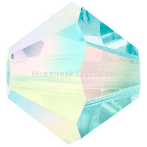 Preciosa Beads Bicone Aqua Bohemica AB 2X-Preciosa Beads-4mm - Pack of 100-Bluestreak Crystals