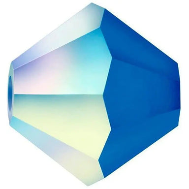 Preciosa Beads Bicone Capri Blue Matte AB - Bluestreak Crystals