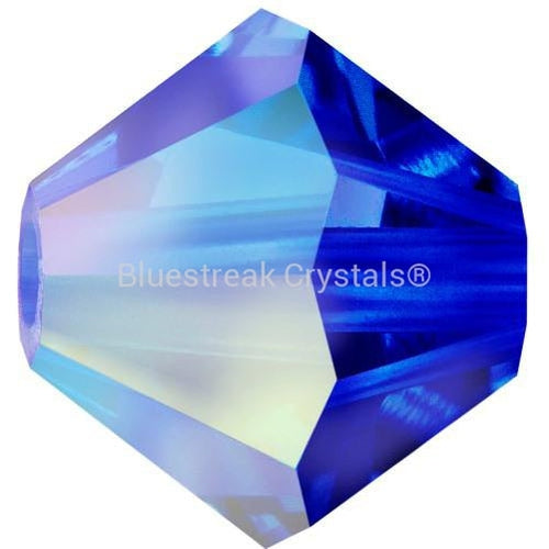 Preciosa Beads Bicone Cobalt Blue AB 2X-Preciosa Beads-4mm - Pack of 100-Bluestreak Crystals