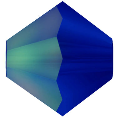 Preciosa Beads Bicone Cobalt Blue Matte AB - Bluestreak Crystals