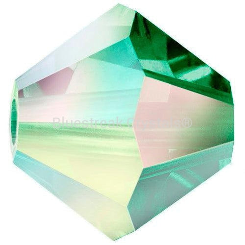 Preciosa Beads Bicone Emerald AB 2X-Preciosa Beads-4mm - Pack of 100-Bluestreak Crystals
