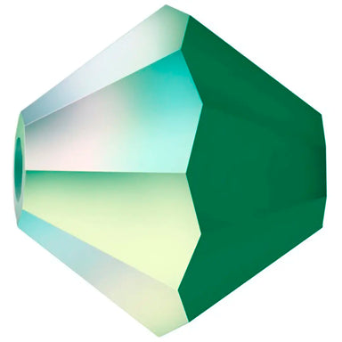 Preciosa Beads Bicone Emerald Matte AB - Bluestreak Crystals