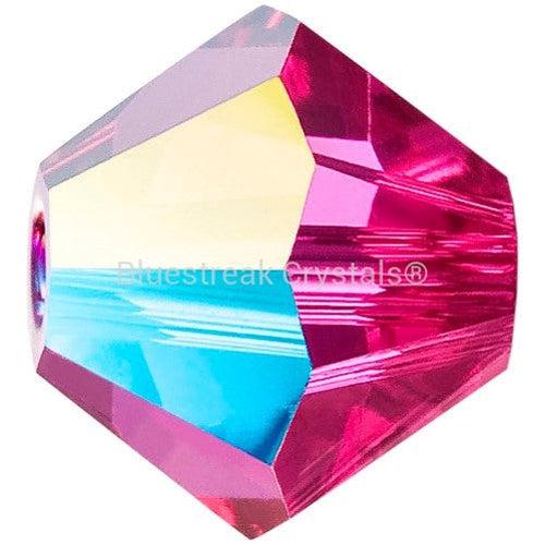 Preciosa Beads Bicone Fuchsia Glitter-Preciosa Beads-3mm - Pack of 100-Bluestreak Crystals
